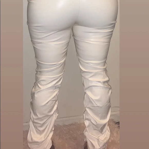 Creamy Pleather Pants - Picture 1 of 2